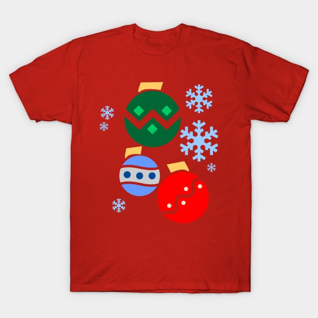 Colorful Christmas Balls T-Shirt by Moon Coffee